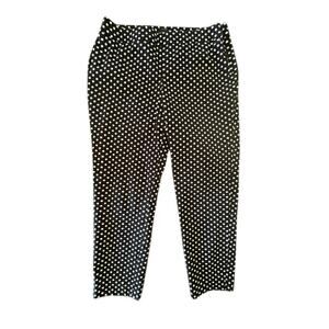 Talbots Chatham Women’s Polka Dot Ankle Pants Size 10 Petite Black White